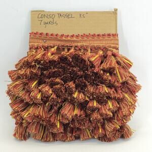 Vtg Conso Tassel Fringe Decorative Trim 3.5" Rust Sewing Drapery Upholstery 7yds